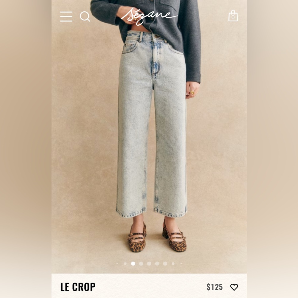 SEZANE LE CROP JEANS IN EDGE BLUE